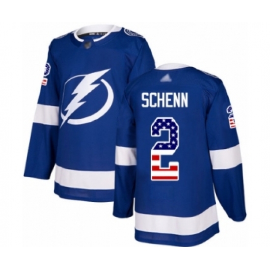 Youth Tampa Bay Lightning 2 Luke Schenn Authentic Blue USA Flag Fashion Hockey Jersey