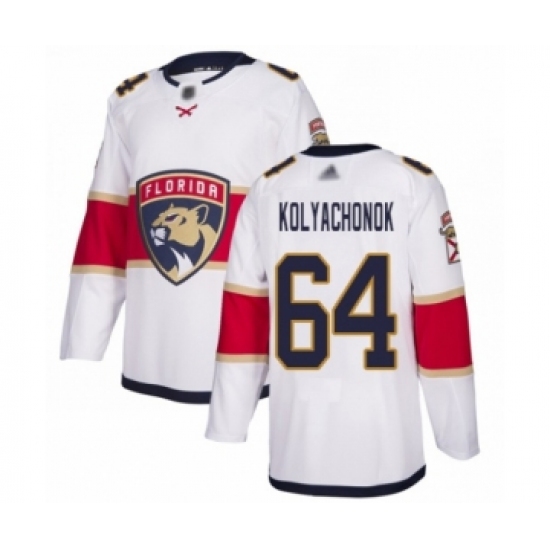 Youth Florida Panthers 64 Vladislav Kolyachonok Authentic White Away Hockey Jersey