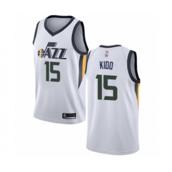 Youth Utah Jazz 15 Stanton Kidd Swingman White Basketball Jersey - Association Edition