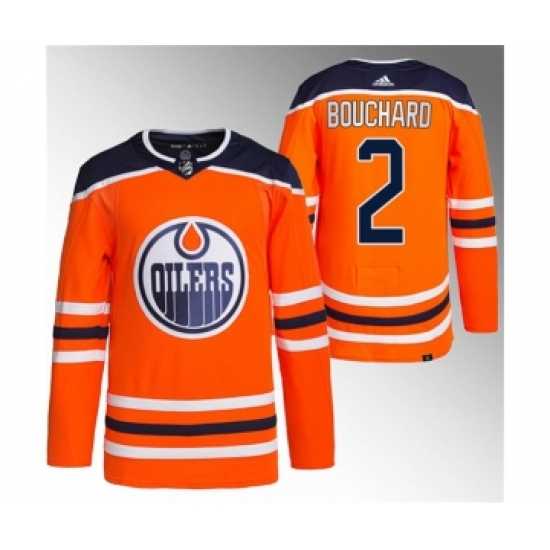 Men's Edmonton Oilers 2 Evan Bouchard Orange Stitched Jersey