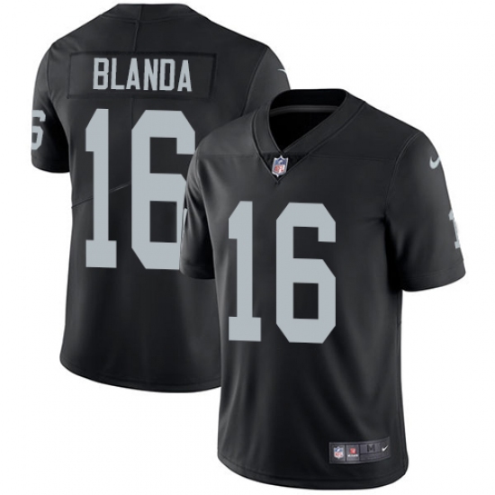 Men's Nike Oakland Raiders 16 George Blanda Black Team Color Vapor Untouchable Limited Player NFL Jersey