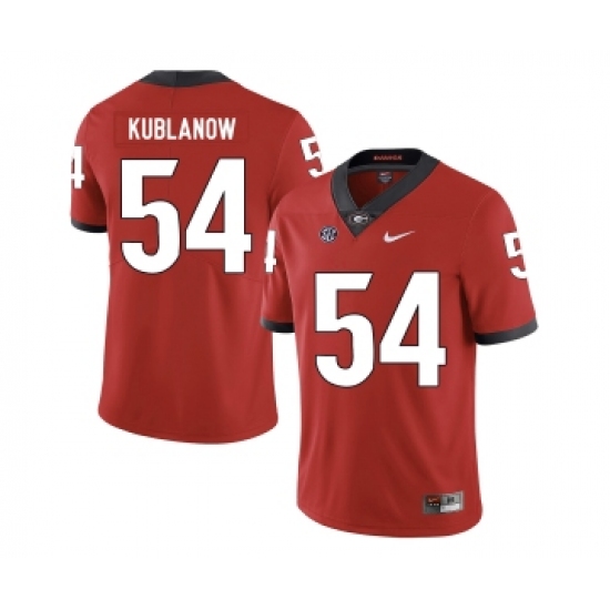 Georgia Bulldogs 54 Brandon Kublanow Red Nike College Football Jersey