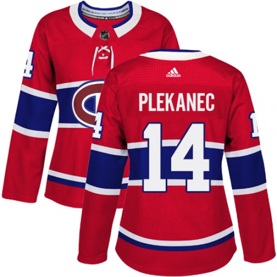 Women's Adidas Montreal Canadiens 14 Tomas Plekanec Premier Red Home NHL Jersey