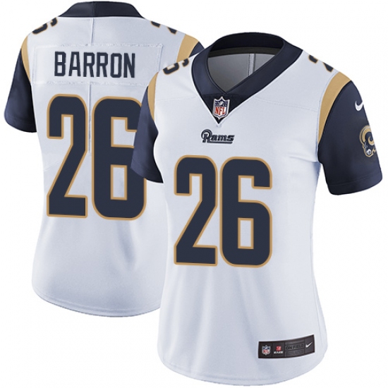 Women's Nike Los Angeles Rams 26 Mark Barron Elite White NFL Jersey