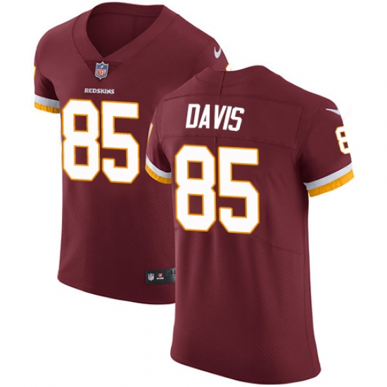 Men's Nike Washington Redskins 85 Vernon Davis Elite Burgundy Red Team Color NFL Jersey