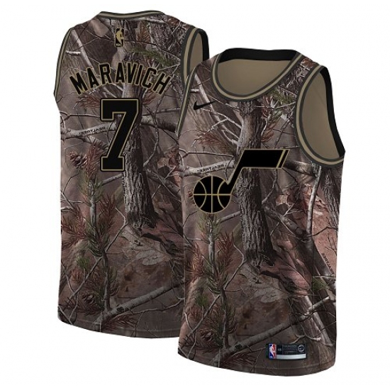 Men's Nike Utah Jazz 7 Pete Maravich Swingman Camo Realtree Collection NBA Jersey