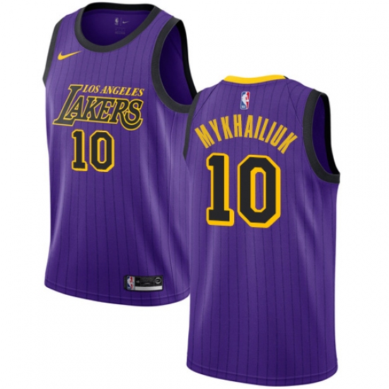 Youth Nike Los Angeles Lakers 10 Sviatoslav Mykhailiuk Swingman Purple NBA Jersey - City Edition