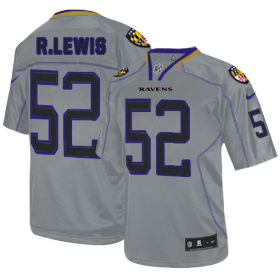 Youth Nike Baltimore Ravens 52 Ray Lewis Elite Lights Out Grey NFL Jersey