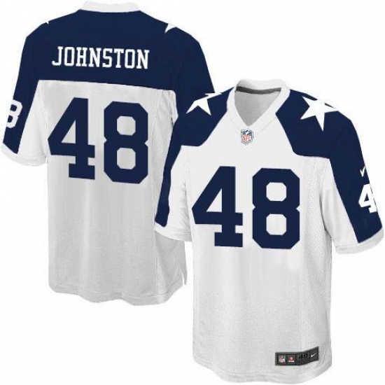 Men's Nike Dallas Cowboys 48 Daryl Johnston Game White Throwback Alternate NFL Jersey