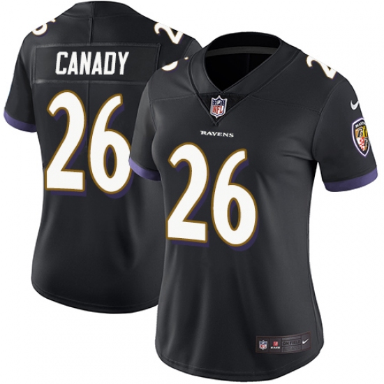 Women Nike Baltimore Ravens 26 Maurice Canady Black Alternate Vapor Untouchable Limited Player NFL Jersey