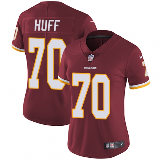 Women's Nike Washington Redskins 70 Sam Huff Elite Burgundy Red Team Color NFL Jersey