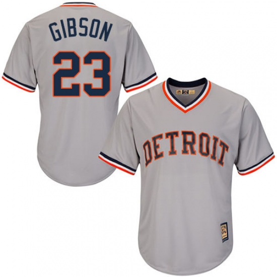 Men's Majestic Detroit Tigers 23 Kirk Gibson Authentic Grey Cooperstown MLB Jersey