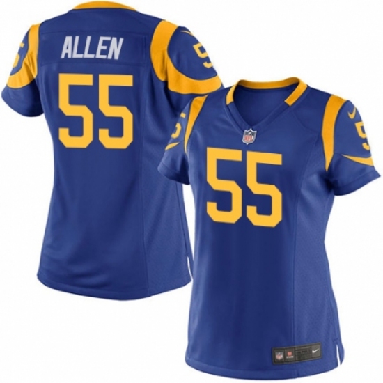 Women's Nike Los Angeles Rams 55 Brian Allen Game Royal Blue Alternate NFL Jersey