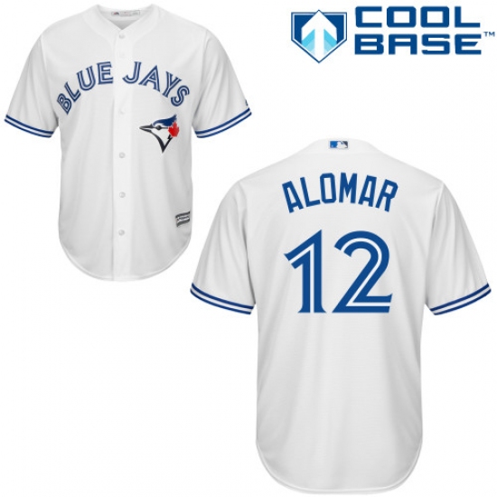 Youth Majestic Toronto Blue Jays 12 Roberto Alomar Replica White Home MLB Jersey