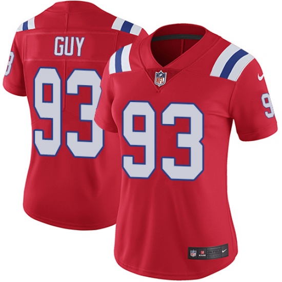 Women's Nike New England Patriots 93 Lawrence Guy Red Alternate Vapor Untouchable Limited Player NFL Jersey