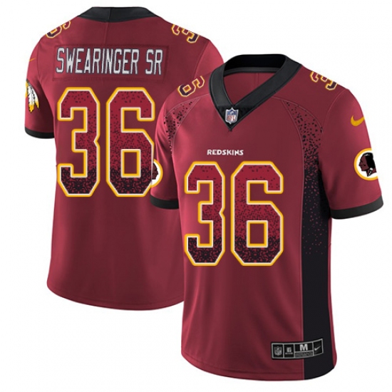 Men's Nike Washington Redskins 36 D.J. Swearinger Limited Red Rush Drift Fashion NFL Jersey