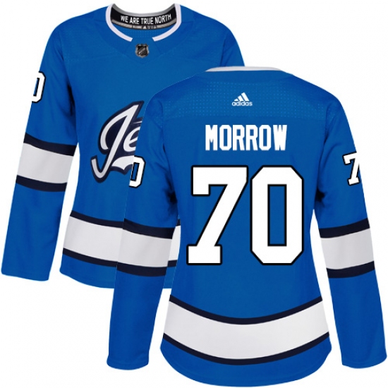 Women's Adidas Winnipeg Jets 70 Joe Morrow Authentic Blue Alternate NHL Jersey