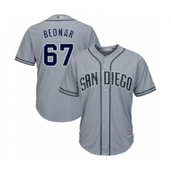 Men's San Diego Padres 67 David Bednar Authentic Grey Road Cool Base Baseball Player Jersey