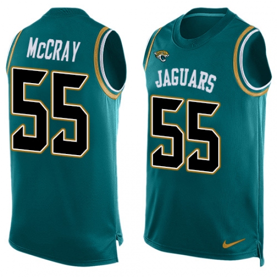 Men's Nike Jacksonville Jaguars 55 Lerentee McCray Limited Teal Green Player Name & Number Tank Top NFL Jersey