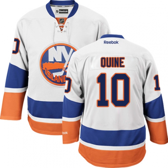 Women's Reebok New York Islanders 10 Alan Quine Authentic White Away NHL Jersey