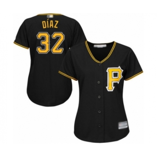 Women's Pittsburgh Pirates 32 Elias Diaz Authentic Black Alternate Cool Base Baseball Player Jersey