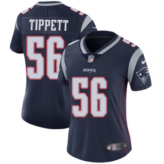 Women's Nike New England Patriots 56 Andre Tippett Navy Blue Team Color Vapor Untouchable Limited Player NFL Jersey