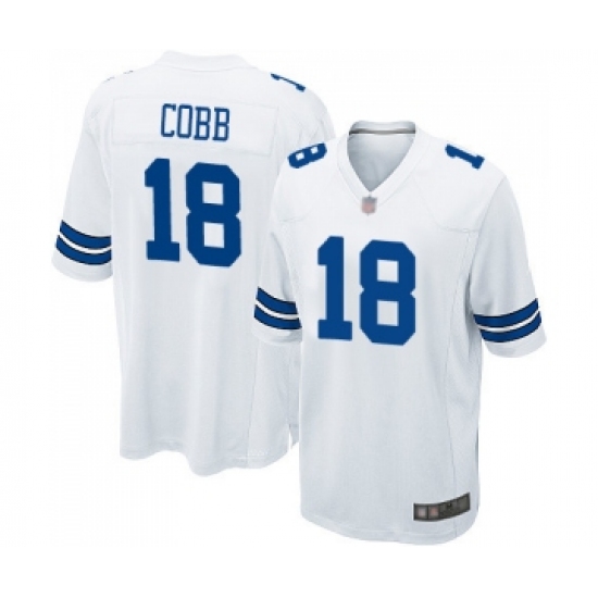 Men's Dallas Cowboys 18 Randall Cobb Game White Football Jerseyy