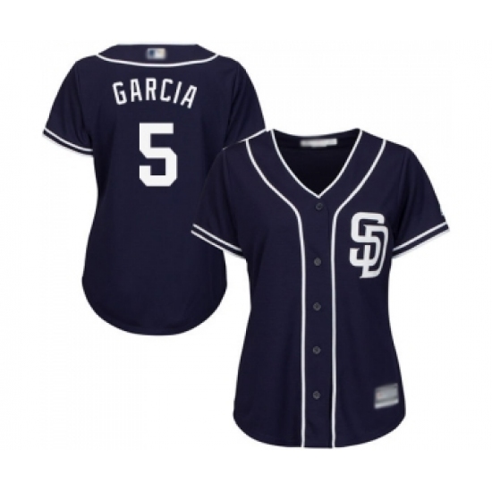 Women's San Diego Padres 5 Greg Garcia Replica Navy Blue Alternate 1 Cool Base Baseball Jersey