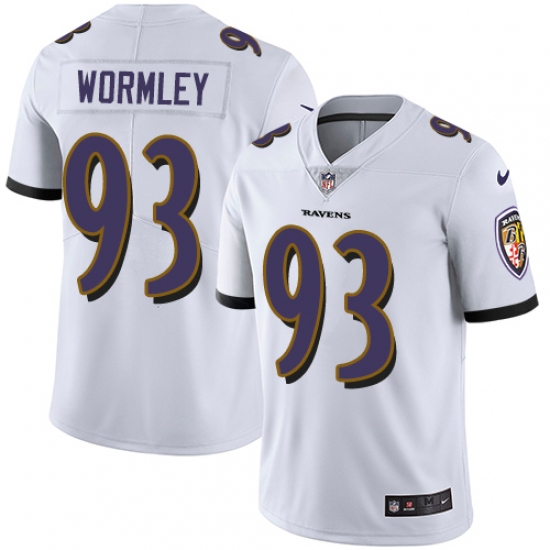 Youth Nike Baltimore Ravens 93 Chris Wormley White Vapor Untouchable Limited Player NFL Jersey