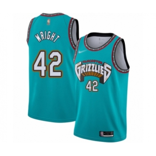 Youth Memphis Grizzlies 42 Lorenzen Wright Swingman Green Hardwood Classic Basketball Jersey