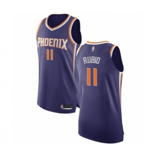 Men's Phoenix Suns 11 Ricky Rubio Authentic Purple Basketball Jersey - Icon Edition