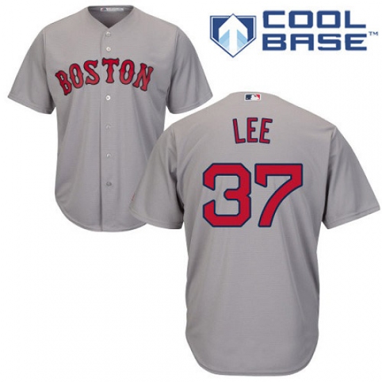 Youth Majestic Boston Red Sox 37 Bill Lee Replica Grey Road Cool Base MLB Jersey