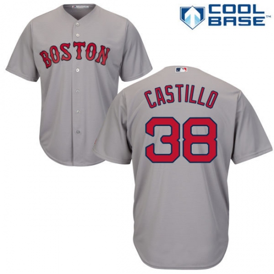 Youth Majestic Boston Red Sox 38 Rusney Castillo Authentic Grey Road Cool Base MLB Jersey