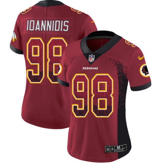 Women's Nike Washington Redskins 98 Matthew Ioannidis Limited Red Rush Drift Fashion NFL Jersey