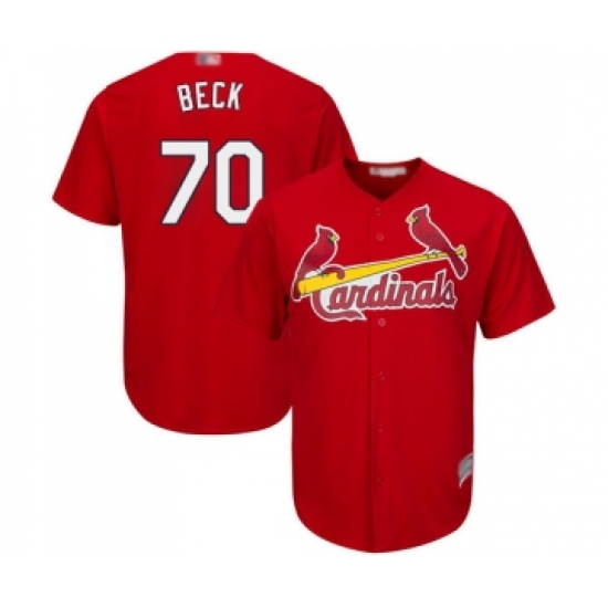 Youth St. Louis Cardinals 70 Chris Beck Replica Red Alternate Cool Base Baseball Jersey