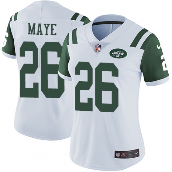 Women's Nike New York Jets 26 Marcus Maye White Vapor Untouchable Limited Player NFL Jersey