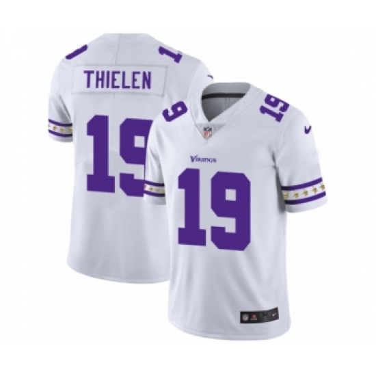 Men's Minnesota Vikings 19 Adam Thielen White Team Logo Cool Edition Jersey