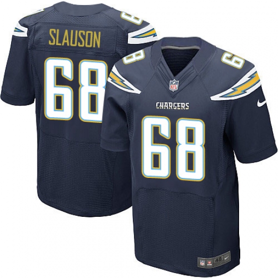 Men's Nike Los Angeles Chargers 68 Matt Slauson Elite Navy Blue Team Color NFL Jersey