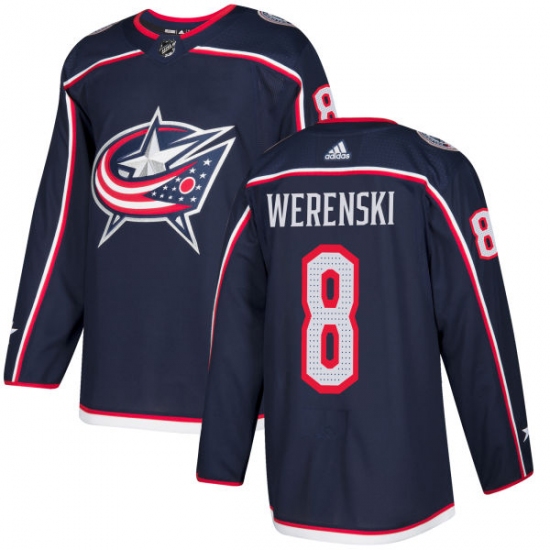 Youth Adidas Columbus Blue Jackets 8 Zach Werenski Premier Navy Blue Home NHL Jersey