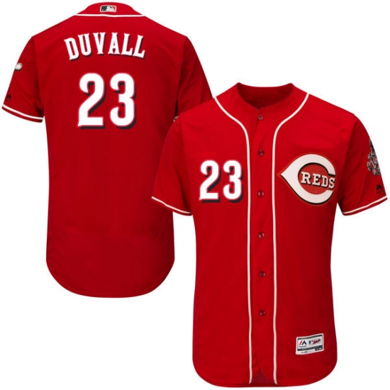 Men's Majestic Cincinnati Reds 23 Adam Duvall Red Alternate Flex Base Authentic Collection MLB Jersey