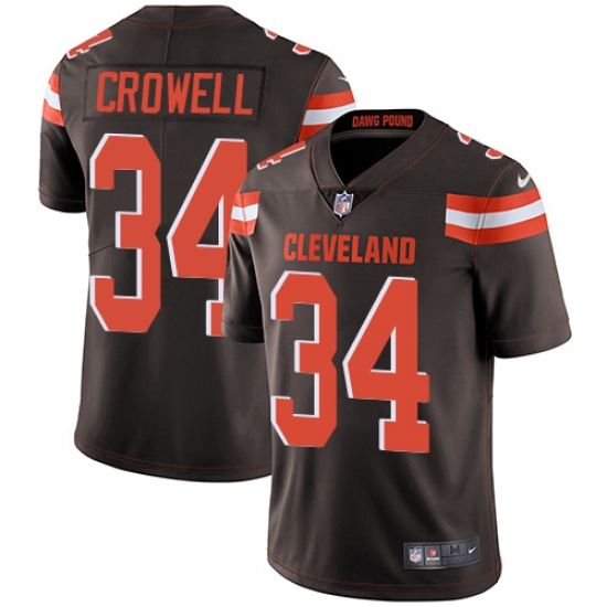 Men's Nike Cleveland Browns 34 Isaiah Crowell Brown Team Color Vapor Untouchable Limited Player NFL Jersey
