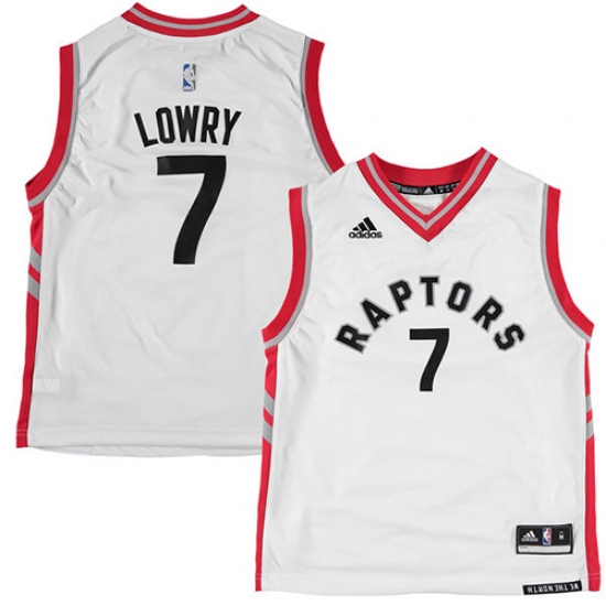 Men's Adidas Toronto Raptors 7 Kyle Lowry Authentic White NBA Jersey