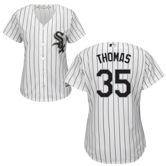 Women's Majestic Chicago White Sox 35 Frank Thomas Authentic White Home Cool Base MLB Jersey