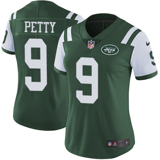 Women's Nike New York Jets 9 Bryce Petty Elite Green Team Color NFL Jersey