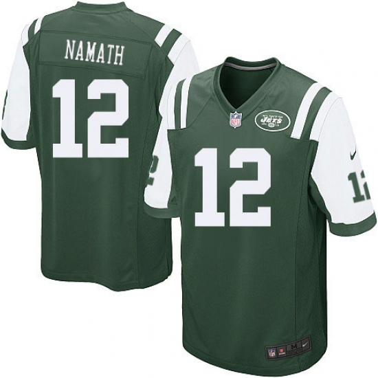 Men's Nike New York Jets 12 Joe Namath Game Green Team Color NFL Jersey