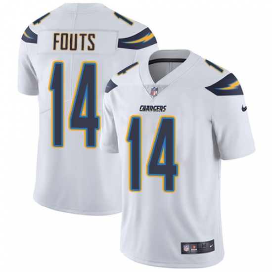 Youth Nike Los Angeles Chargers 14 Dan Fouts White Vapor Untouchable Limited Player NFL Jersey