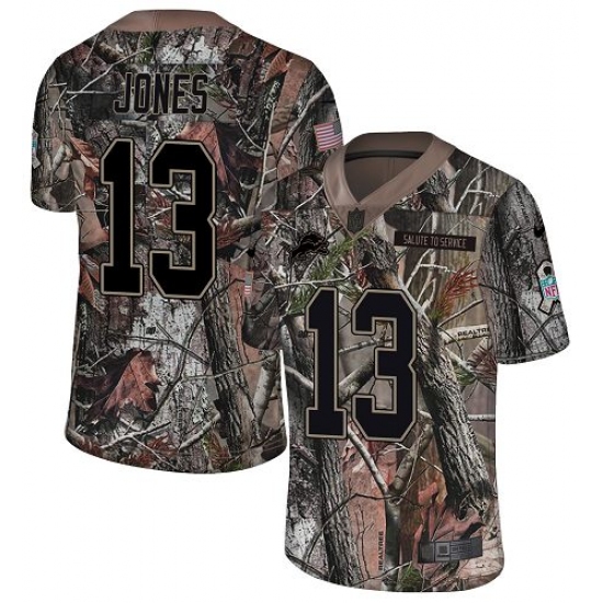 Men's Nike Detroit Lions 13 T.J. Jones Limited Camo Rush Realtree NFL Jersey