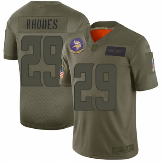 Youth Minnesota Vikings 29 Xavier Rhodes Limited Camo 2019 Salute to Service Football Jersey