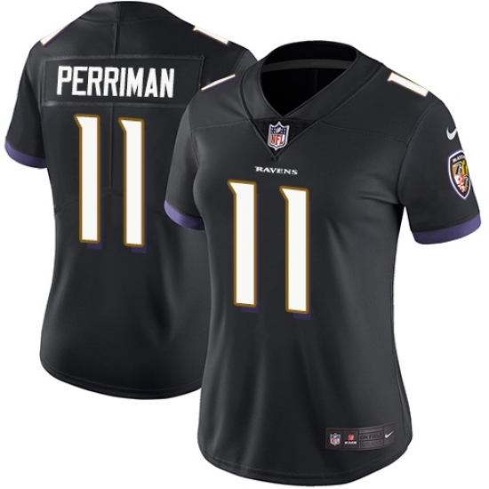 Women's Nike Baltimore Ravens 11 Breshad Perriman Black Alternate Vapor Untouchable Limited Player NFL Jersey