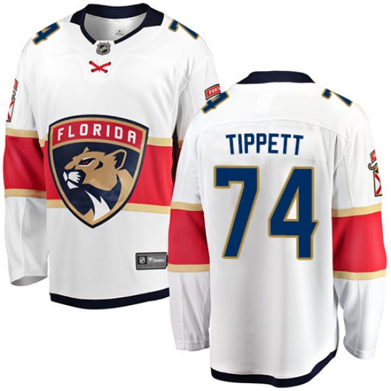 Men's Florida Panthers 74 Owen Tippett Fanatics Branded White Away Breakaway NHL Jersey